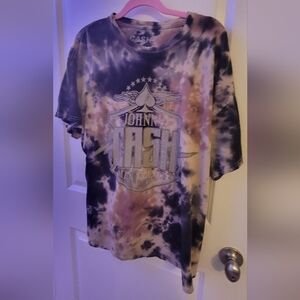 Johnny Cash Tie-Dye Graphic Tee - Black, Purple, Tan Size XL